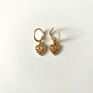 Gold Color Heart Earrings